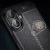 Eleganten gel ovitek Elite Guard z usnjeno teksturo in zaščito robov za iPhone 16 - obsidian black
