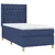 Vidaxl Box spring postelja z vzmetnico moder 90x190 cm blago