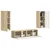 Set TV komoda Zidne 2 pcs Sonoma hrast Konstruirano drvo