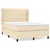 Vidaxl Box spring postelja z vzmetnico krem 140x190 cm blago