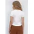 Trend Alacati Stili Ženska bluza kratkih rukava Alc-X13672, Okrugli izrez, Bela