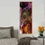 WallXpert slika na platnu DKY41393502138, apstraktni motiv sa zlatnim spiralama u ljubičastim i bakarnim tonovima, 30 x 80 cm