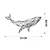 Opviq Zidna dekoracija Whale 1, 56x31 cm, 1.2mm, Crna