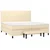 Vidaxl Box spring postelja z vzmetnico krem 200x200 cm blago