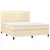 Vidaxl Box spring postelja z vzmetnico krem 160x200 cm blago