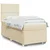 Vidaxl Box spring postelja z vzmetnico krem 90x200 cm blago