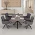 Homestyle4U Jedilna miza in stolčki komplet, 200x100x76 cm, rjava črna siva