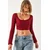 Bianco Lucci Ženska bluza 60351286, Brod izrez, Bordo