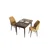 Hanah Home trpezarijski set Arp, sto i 2 stolice, ploča u dekoru drveta Baroque, kapućino tkanina Babyface