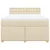 Vidaxl Box spring postelja z vzmetnico krem 140x190 cm blago