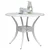 Vidaxl Vrtna miza bela O90x75 cm liti aluminij