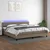 Greatstore Box spring postelja z vzmetnico LED taupe 200x200 cm blago