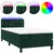 Vidaxl Box spring postelja z vzmetnico LED tem. zelena 90x200 cm žamet
