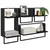 Set zidnih polica s policom 4 pcs Crni hrast 65 x 25 x 30 cm