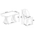 Hanah Home Trpezarijski set, 5 komada, Sivi