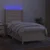 Vidaxl Box spring postelja z vzmetnico LED krem 90x200 cm blago