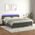shumee Box spring postelja z vzmetnico LED temno siva 180x200 cm žamet