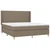 Vidaxl Box spring postelja z vzmetnico LED taupe 180x200 cm blago