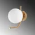 Opviq Zidna lampa Faruk-13726, 15x22x23cm, IP20, Zlatno-bela boje