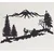 WallXpert metalni zidni ukras 5260, motociklista u planinskom pejzažu sa šumom, 60 x 38 cm, crni