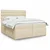Vidaxl Box spring postelja z vzmetnico krem 200x200 cm blago