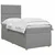vidaXL Postelja boxspring z vzmetnico Svetlo siva 90 x 200 cm Blago
