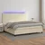 Vidaxl Box spring postelja z vzmetnico LED krem 200x200cm umetno usnje