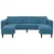 Sofa 3 pcs Plava 250 x 188 x 76 cm Baršun
