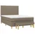 Vidaxl Box spring postelja z vzmetnico taupe 140x190 cm blago