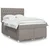 Vidaxl Box spring postelja z vzmetnico taupe 160x200 cm blago