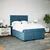 Vidaxl Box spring postelja z vzmetnico modra 160x200 cm žamet
