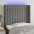 Vidaxl LED posteljno vzglavje temno sivo 83x16x118/128 cm blago
