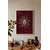 WallXpert uramljena slika 115256, zlatno sunce sa licem na bordo pozadini, 30 x 40 cm, beli ram