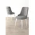 Hanah Home set trpezarijskih stolica Newa 8 kom, siva tkanina Babyface, bele metalne noge