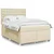 Vidaxl Box spring postelja z vzmetnico krem 140x200 cm blago