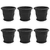 Saksije za biljke 6 pcs Crna O 30 x 25 cm Plastika