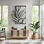 WallXpert metalni zidni ukras DCV-1058-MT, geometrijski list u pravougaonom ramu, 70 x 56 cm, crni