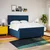 Vidaxl Box spring postelja z vzmetnico modra 180x200 cm blago