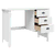 Stol s ladicama HILL Bijelo 100 x 45 x 74 cm Masivna borovina
