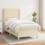 Vidaxl Box spring postelja z vzmetnico krem 90x200 cm blago