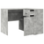 Kutni stol s ladicama Betonski sivi 102 x 88 x 75 cm