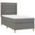 Vidaxl Box spring postelja z vzmetnico temno siva 90x200 cm blago