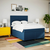 vidaXL vidaXL Box spring postelja z vzmetnico modra 140x190 cm blago, (21306430)