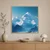 WallXpert uramljena slika na platnu Cc-K-Ah-1007, snežni planinski vrhovi pod plavim nebom, 80 x 80 cm