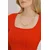 Trend Alacati Stili Ženska bluza dugih rukava ALC-X11437, Brod izrez, Crvena