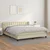Vidaxl Box spring postelja z vzmetnico krem 160x200 cm umetno usnje
