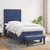 Vidaxl Box spring postelja z vzmetnico moder 80x200 cm blago