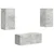 Set TV komoda Zidne 2 pcs Betonski sivi Konstruirano drvo