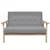 2-dijelni set sofa od tkanine svjetlosivi