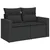 Set sofe 7 pcs Crna Poli Rattan i čelik